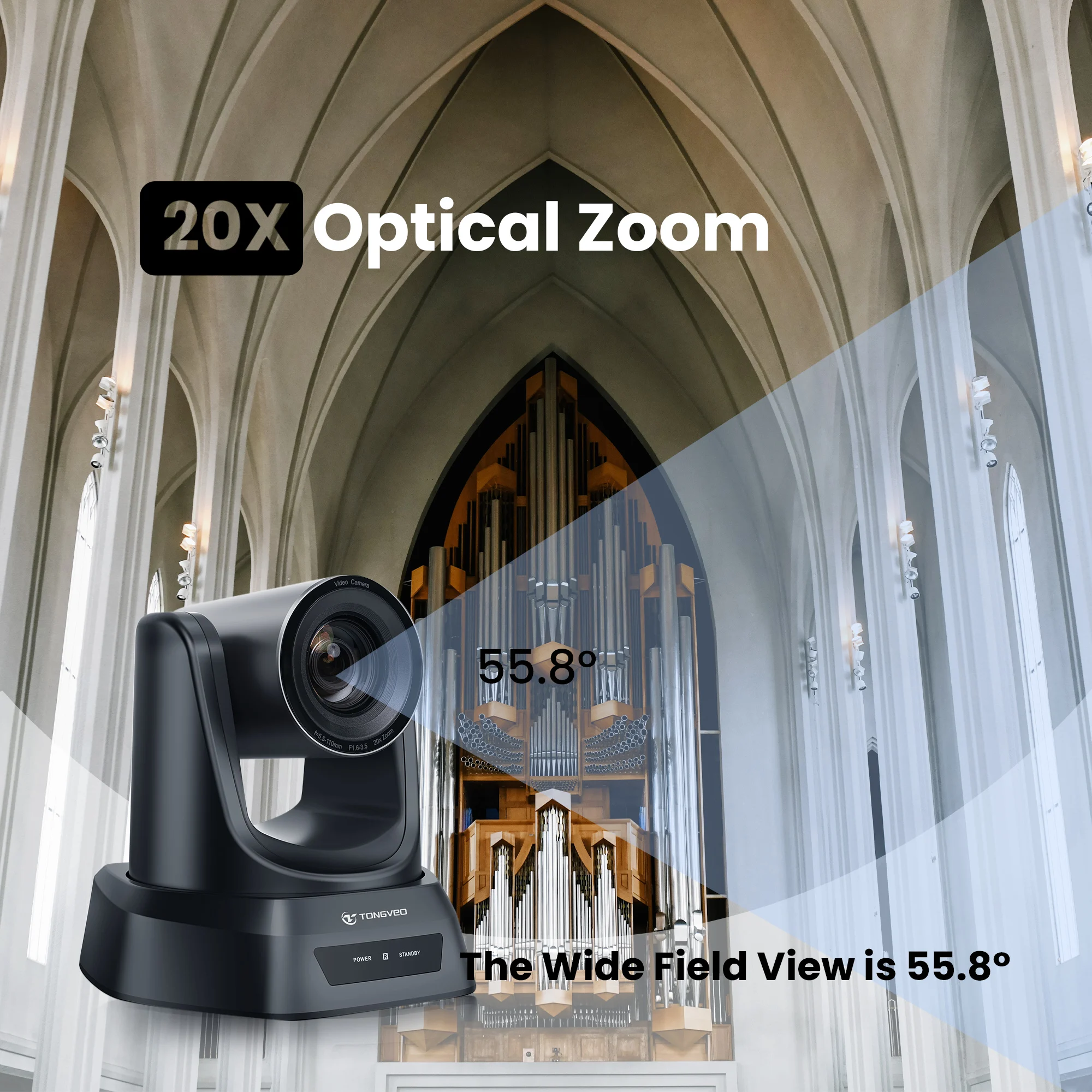 Live Streaming PTZ Camera 20x Zoom USB HDM1 Conference PTZ Camera and Joystick Controller with RS232 485 Ports