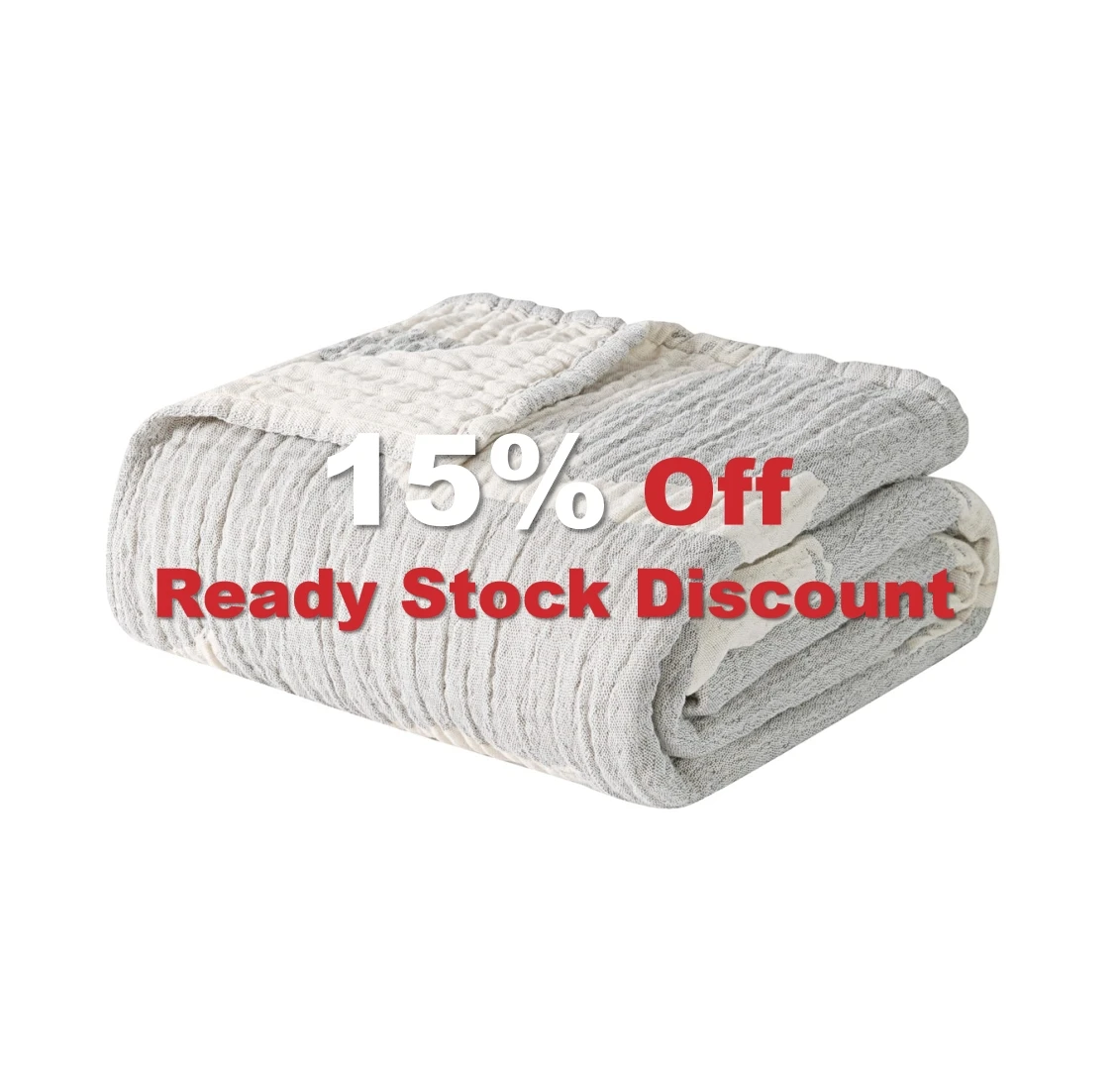 Теплое уютное комфортное 100% Хлопковое одеяло с 4-слойным марловым жаккардовым дизайном детское из муслина для дивана