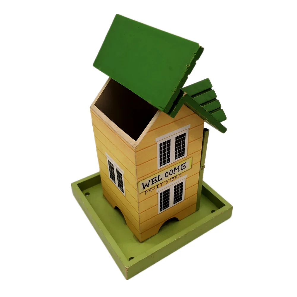 
kids explore viewer hobby tool kit eco-friendly wooden string Hanging wild pigeon parrot humming bird feeder house 