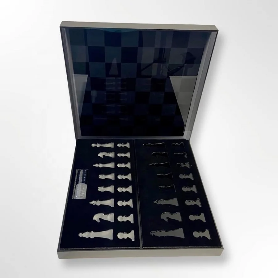Judaica Acrylic Black and White Chess for Games