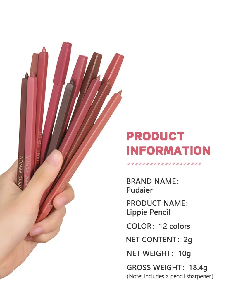 Vegan nude Retractable Creamy Lip Liner and Sharpener for Black Women Makeup waterproof Pigmented Lipliner Pencil