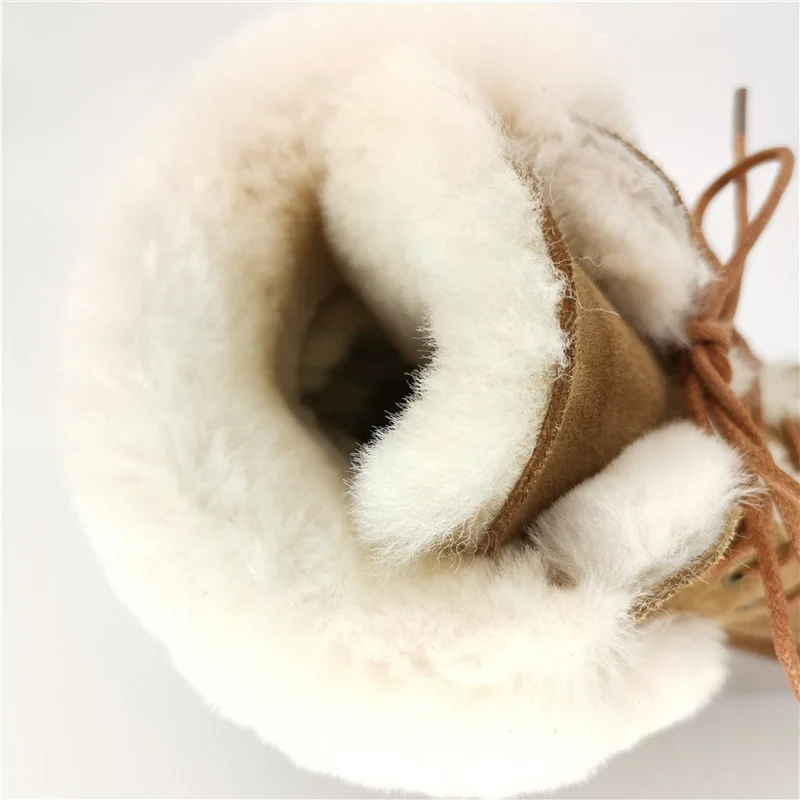 
HQB-WS012 wholesale winter boots custom premium quality snow boots winter genuine sheepskin boots for girls 