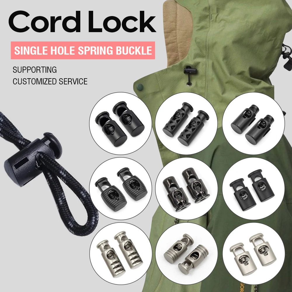 Fashion Garment pig nose lanyard elastic zinc alloy hardware drawstring Rope toggle metal spring lock cord stopper