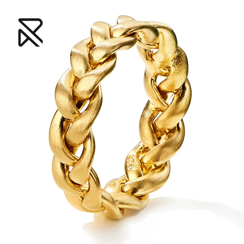 925 silver fine jewelry 18k gold rings fashion solid gold women filled punk yellow wedding ring