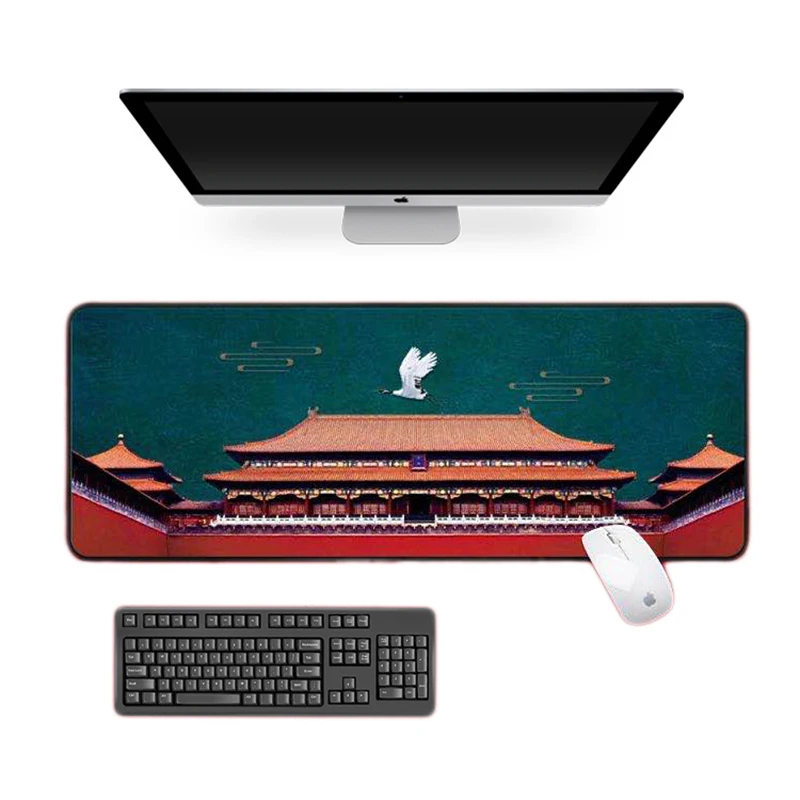 Traditional Chinese Royal Style Painting Mouse Pad Imperial Palace Fobidden City Pattern Mouse Mat Waterproof