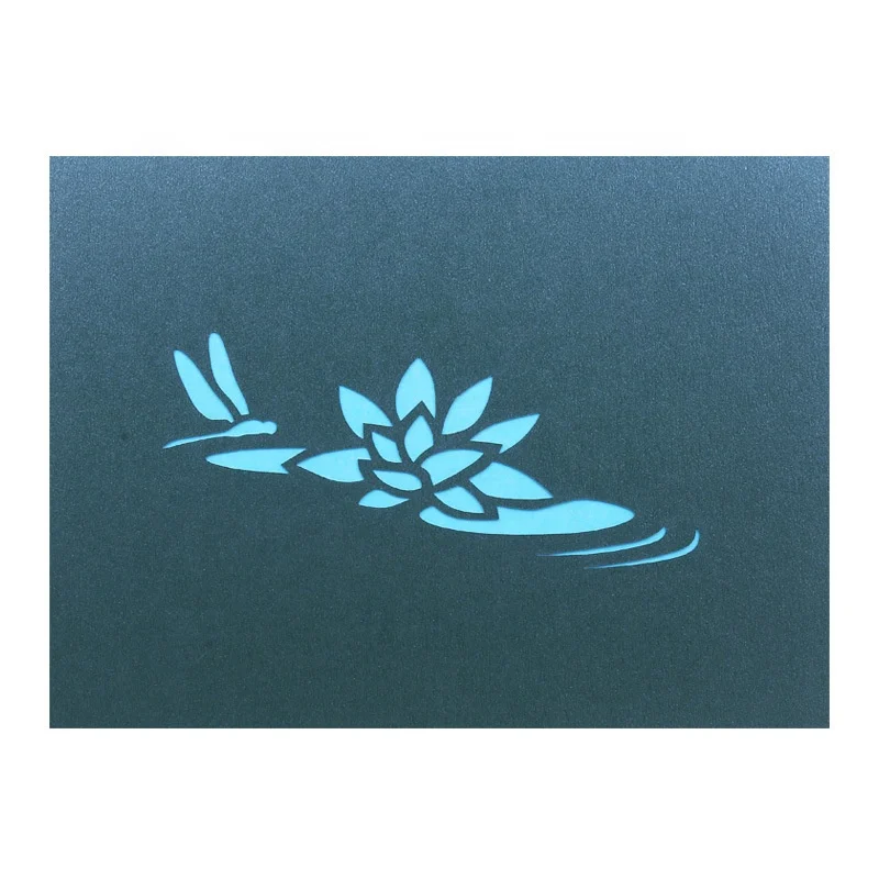 Customization Creative  Lotus Flower  Lotus Leaf  Dragonfly Anniversary Celebration Festival 3D Pop Up Greeting Card
