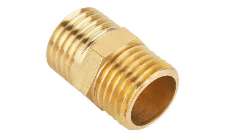 1/4 BSP to 1/4 BSP External Thread Brass Pipe Hex Nipple Fitting Quick Adapter