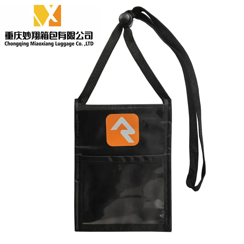 Factory wholesale passport certificate bag conference school ID card bag hanging neck vertical