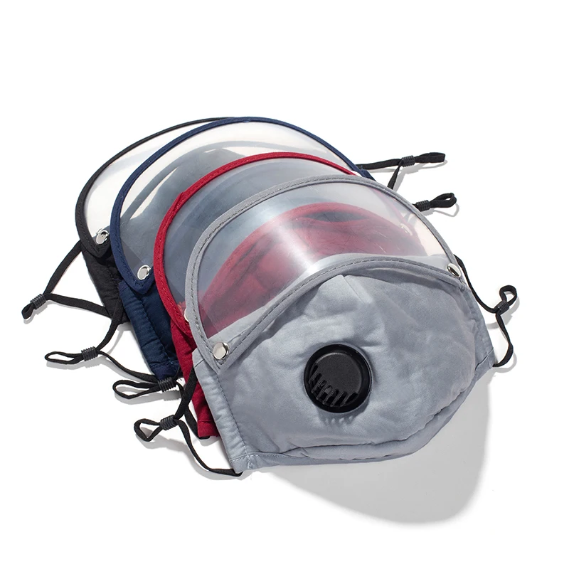 Protective Eye Shield Safety Goggles Face Masks Reusable Fabric Cotton Mask Adult PM2.5 Anti Dust Haze Windproof Mouth Mask