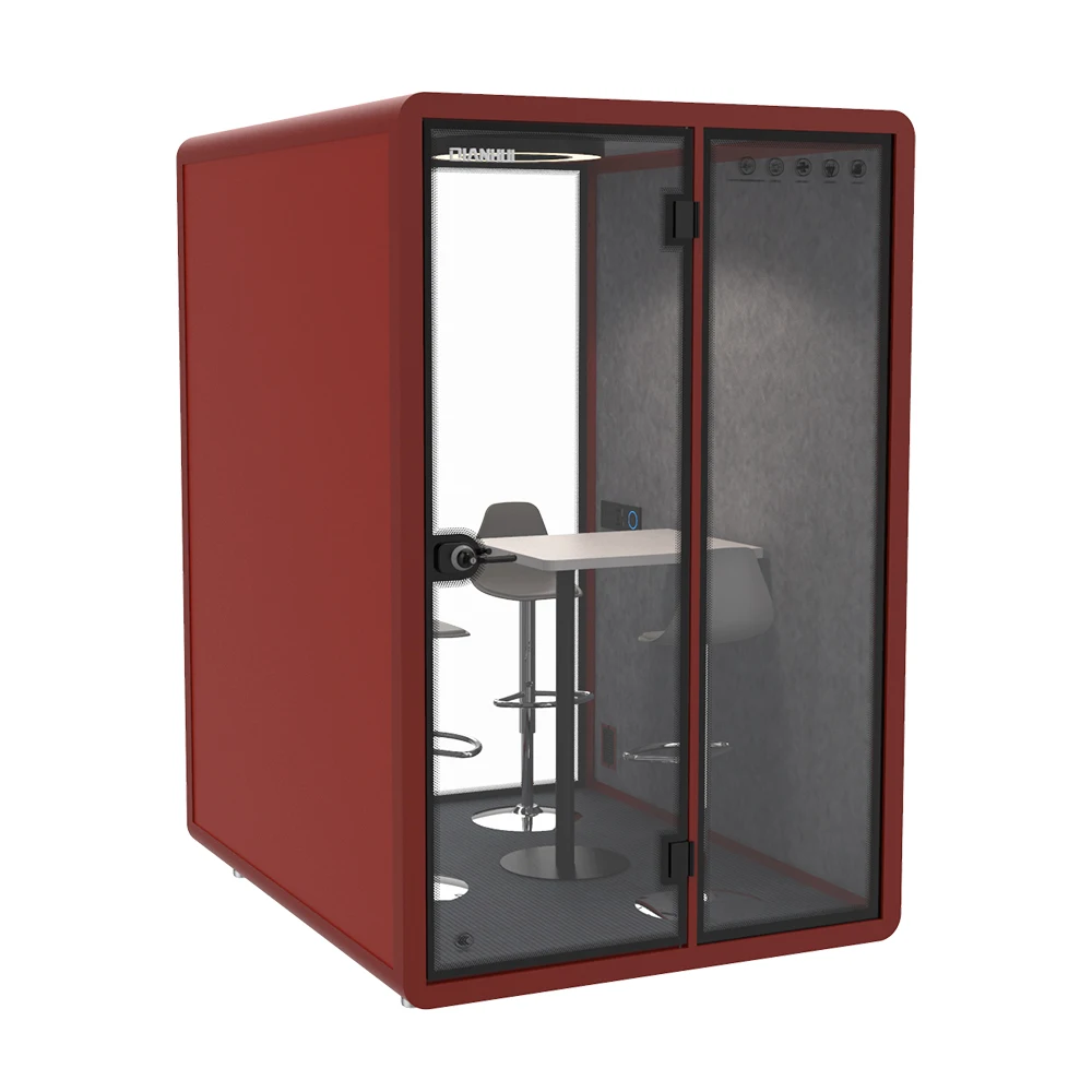 35db soundproof Assembly soundproof business office booth office meeting made by hollow wood plywood and lamination Hollow glass