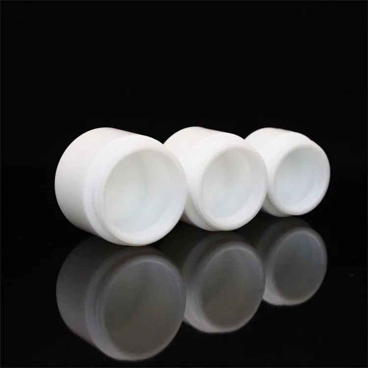 15ml glass white porcelain skincare jar cosmetic cream custom jar in stock with white plastic cap and Gasket