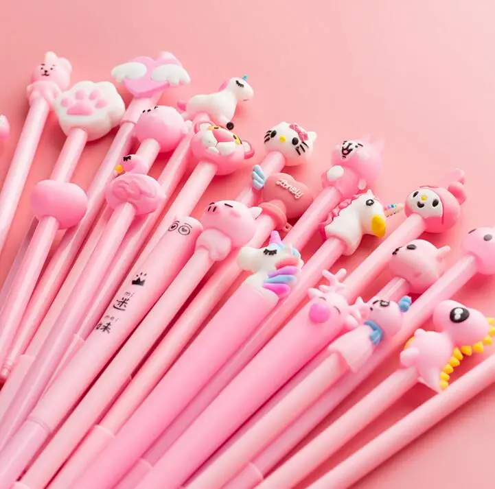 Милые Мультяшные ручки Queena Kawaii розового цвета маркеры нейтральный силикагелевый маркер для девочек школьные принадлежности канцелярские обучения