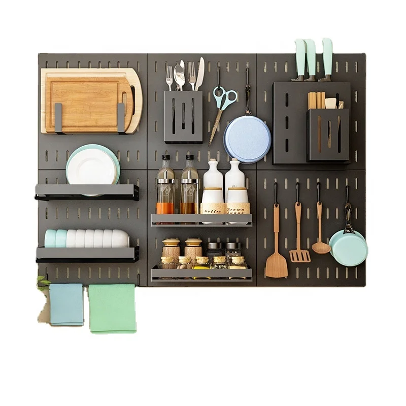 2022 Nordic Wall Mounted Metal shelf Kitchen organizer racks Wall-mounted organizer Kitchen utensils organizador