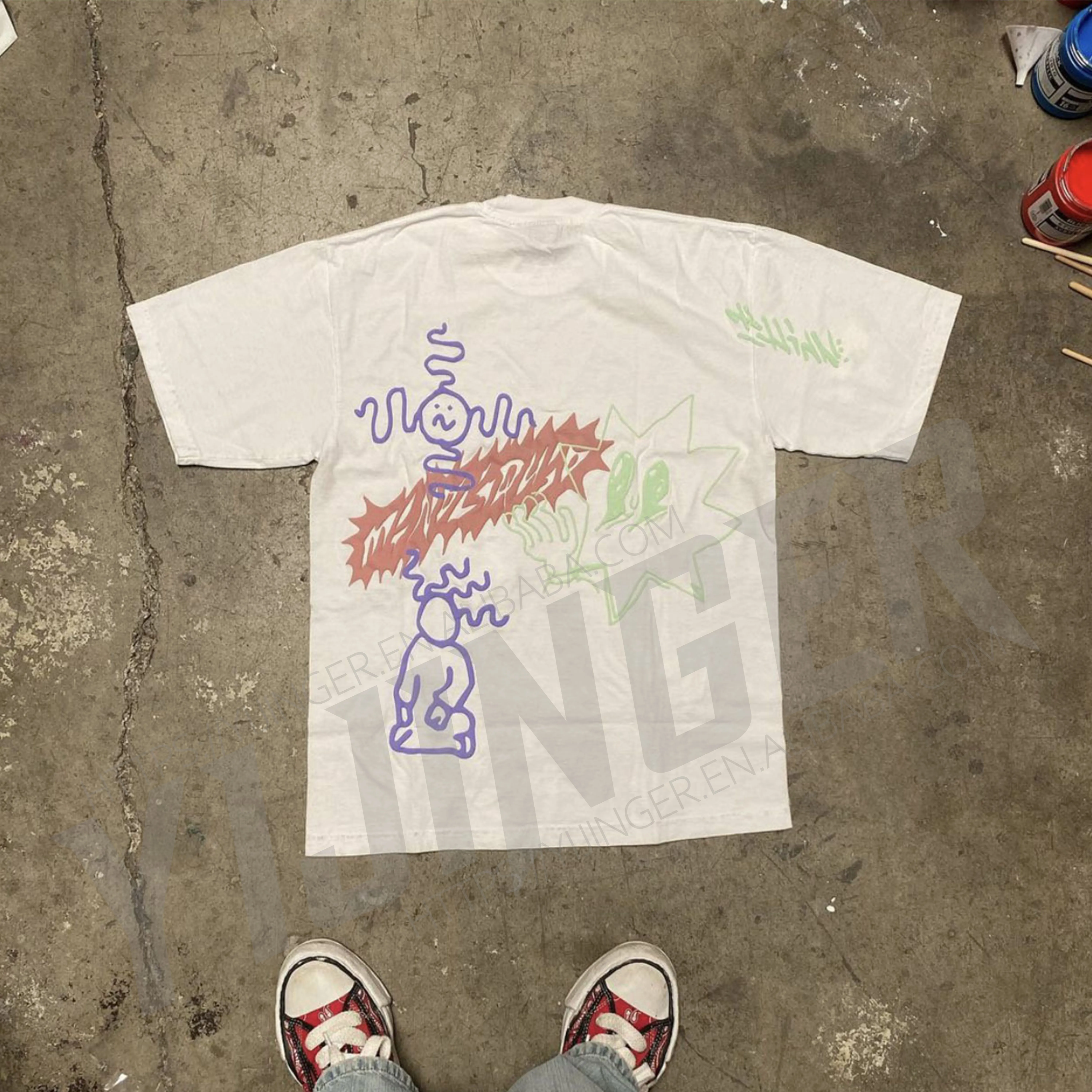 Casual basic high quality top Custom 3D Fluffy Printed T-shirt Summer 2022 100% cotton white solid color T-shirt for men