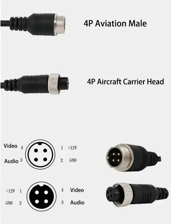4 pin din авиационный разъем камеры заднего вида Удлинительный кабель 10