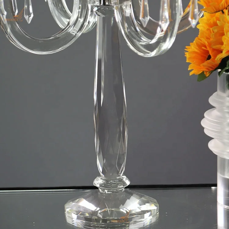 Factory sale wedding candle holder crystal candle stands for wedding table centerpieces