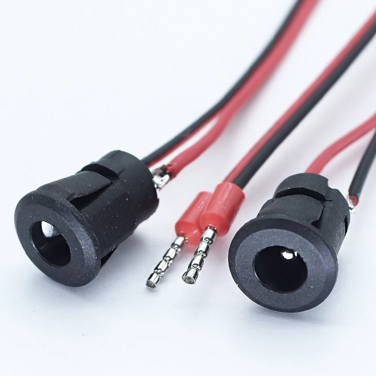 5.5*2.5 Dc Cable dc022 Panel Mount Connector Round 3P 3.5Mm 1.35Mm 55X21/2.5 2.5Mm Dc Power Jack 5.5X2.1 Female Socket With Wire