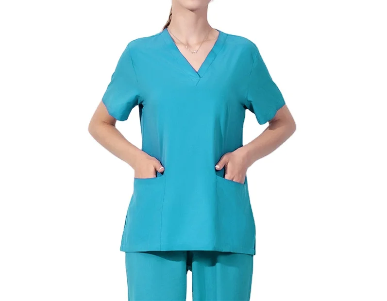 OEM Hospital Workwear Uniforms Spandex Fabric Medical Clothing Short Sleeves Doctor Clothing