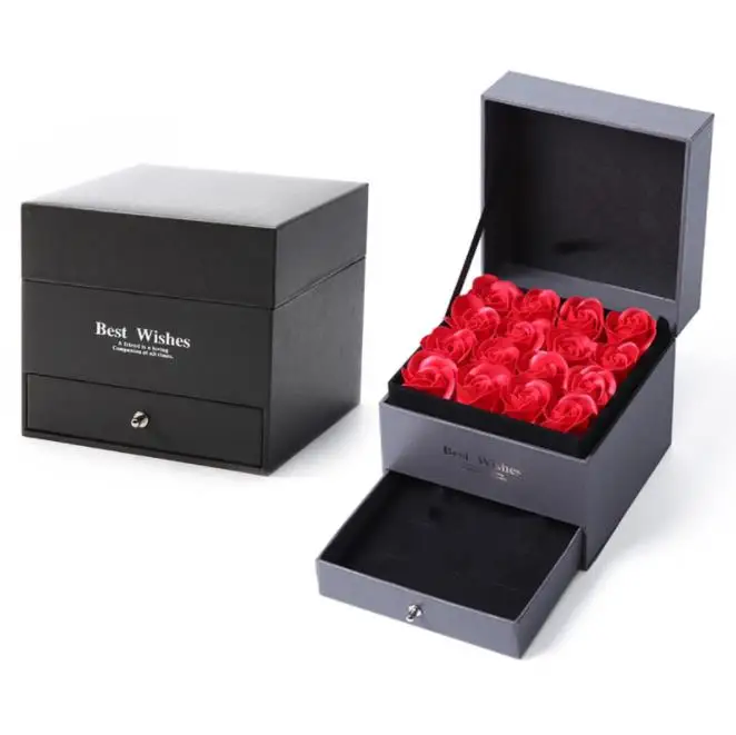 6 цветов, бесплатный образец с двойным слоем розы вечная мыло в форме цветка роскошные мыло в форме цветка розы Шкатулка Подарочная коробка