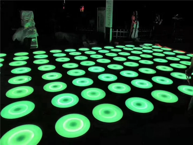 RGB full color charge led pressure sensitive road floor light circle dance floor for market event