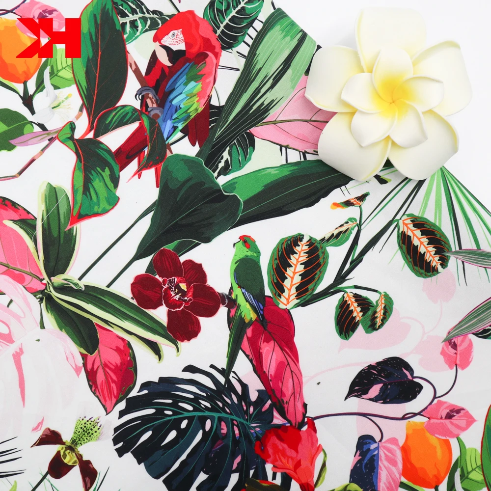 hawaii design custom printed 100 cotton stock poplin fabric for t shirt cotton