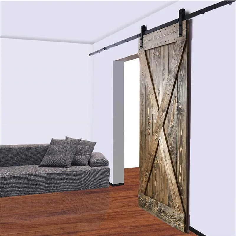 Barn Door Lifting Rail Complete Set Of Detachable Wooden Door Hardware For Household Sliding Door Track Sliding Rail
