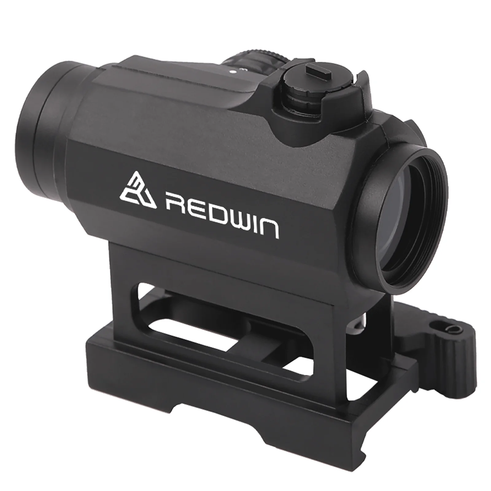 Red Win Compact Red Dot Scope W/ Rubber with Riser Mount Absolute or Lower 1/3 Co-Witness Mantis 1x22 Red Dot Scope