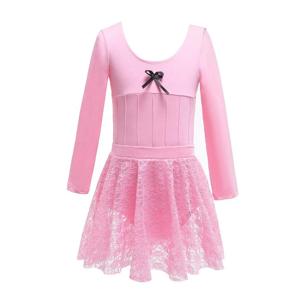 Wholesale Custom Girls Dance Aplit Long Sleeved Gauze Skirt Performance Ballet Costume