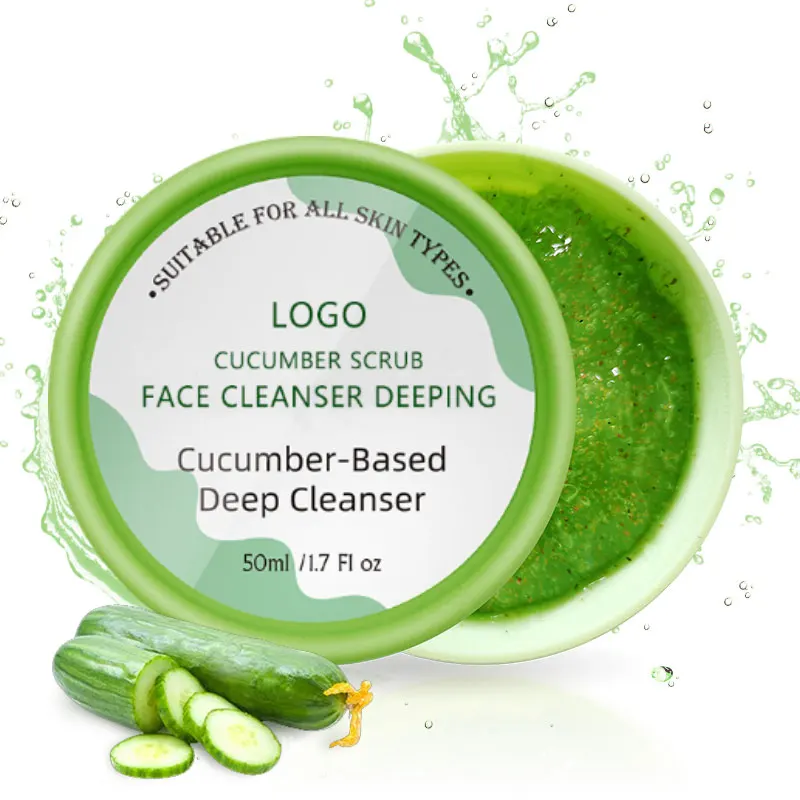 Jiajie factory wholesale Cucumber Scrub Face Cleanser deeping Pore Organic Face Wash