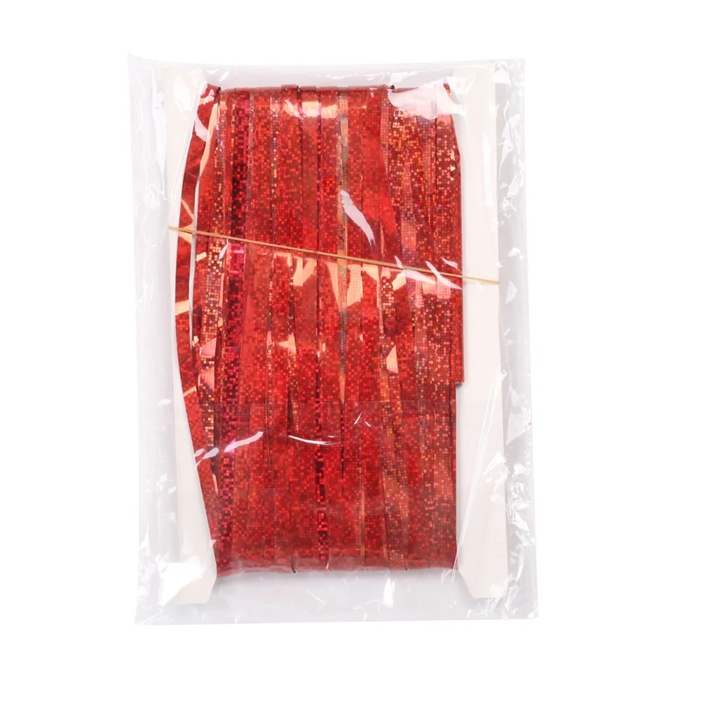 1M2M3M4M Laser Foil Curtain Background Gold, silver, blue, red, Green metal stripe Curtain flicker