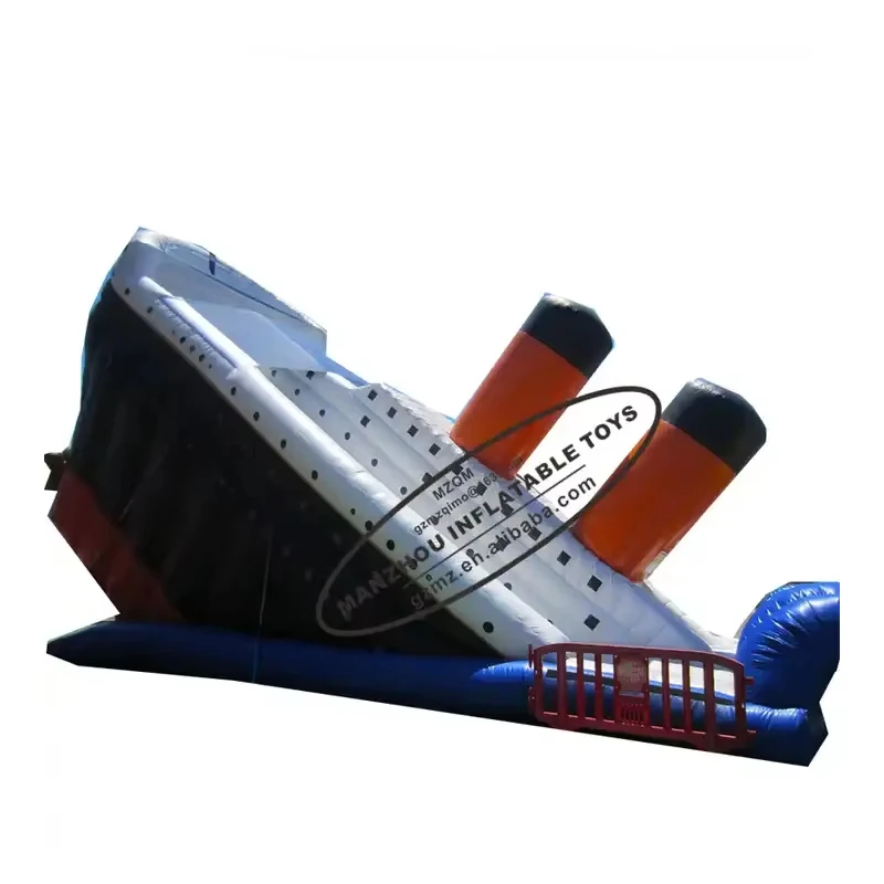 Открытый двухполосный надувной титанический корабль сухой слайд для продажи