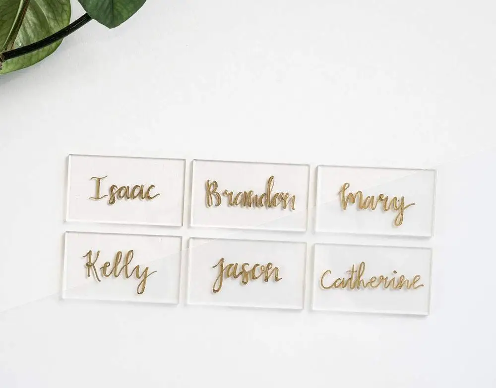 Clear Smooth Edges Rectangle Shape Blanks Acrylic Place Cards