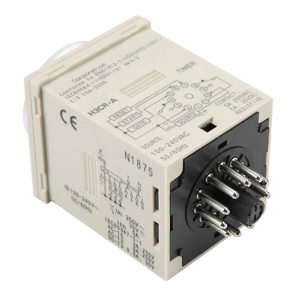 H3CR A Delay Timer Relay 0.5S 300H Knob Control Time Relay 11 Pin AC220V