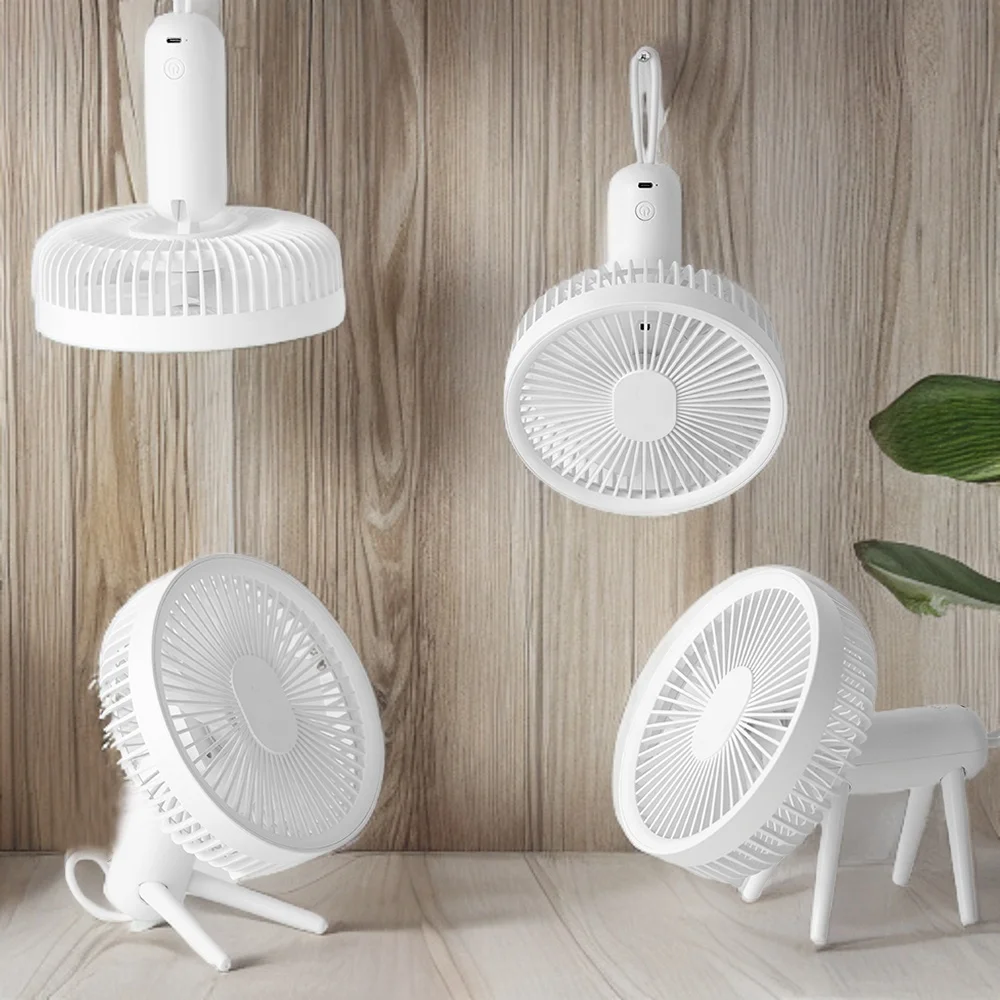Portable USB Charging Battery Mini Fan Rechargeable Desk Ceiling Fan Small Electric Cooler Portable Standing Fan for Home Office