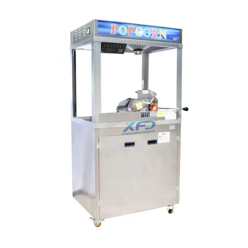 28OZ Latest Automatic Electric Caramel Sweet Flavor Commercial Popcorn Machine for Cinema Included Automatic Oil Pump