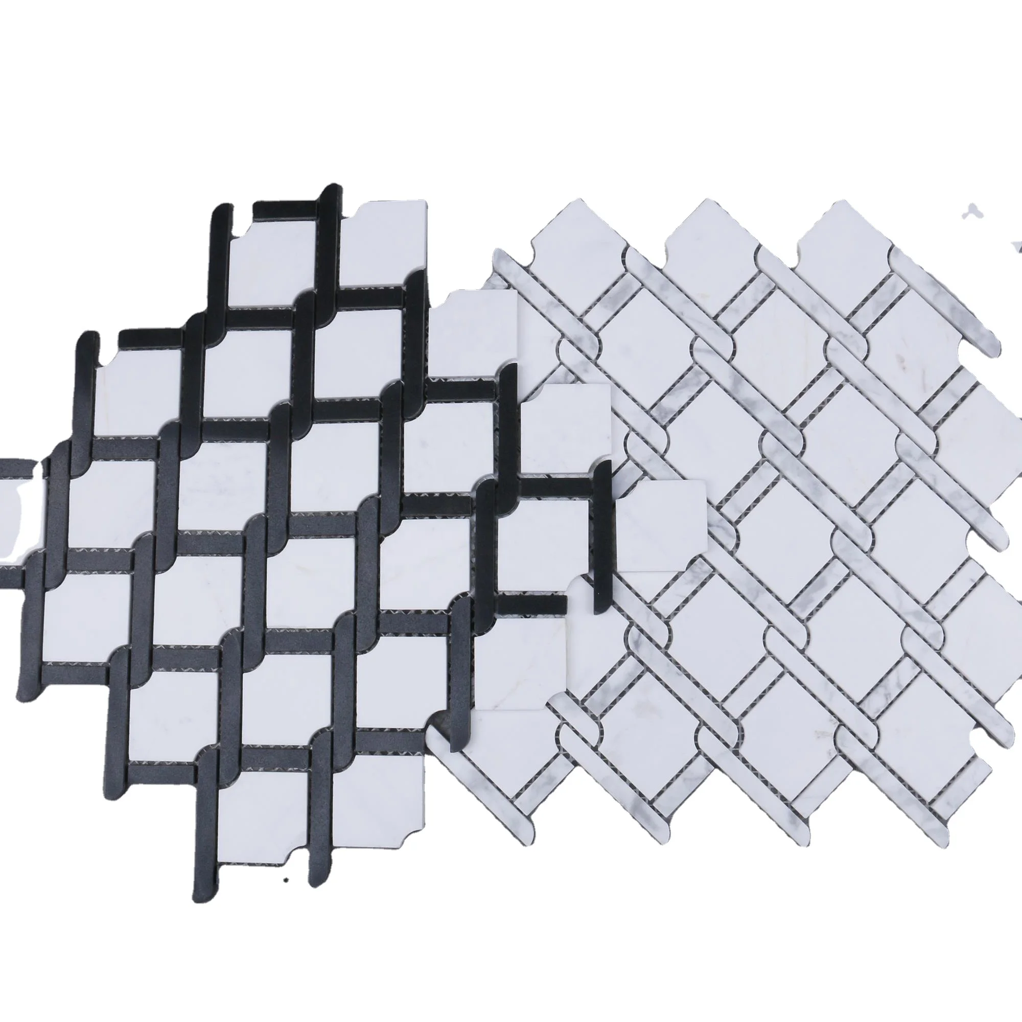wholesale Hot sales stone  black and white marble mosaic tile for wall decoration