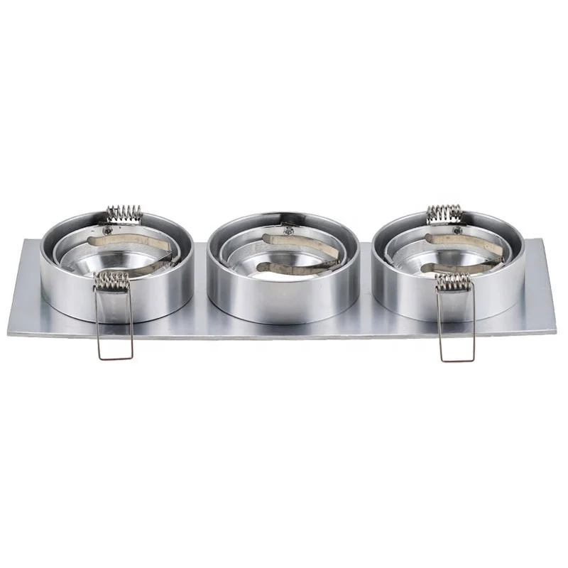 3  Heads Customizable  Rectangle Gu10 Mr16 Aluminum led Housing Multiple Recessed Downlight