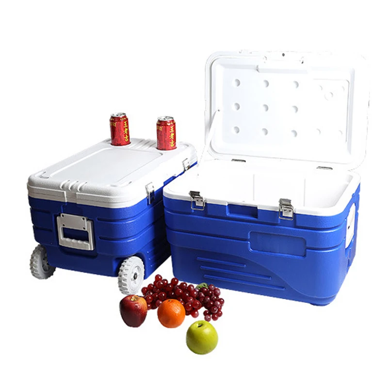 Wholesale 45L PU large transport refrigerated fresh outdoor picnic fishing portable handle cooler box