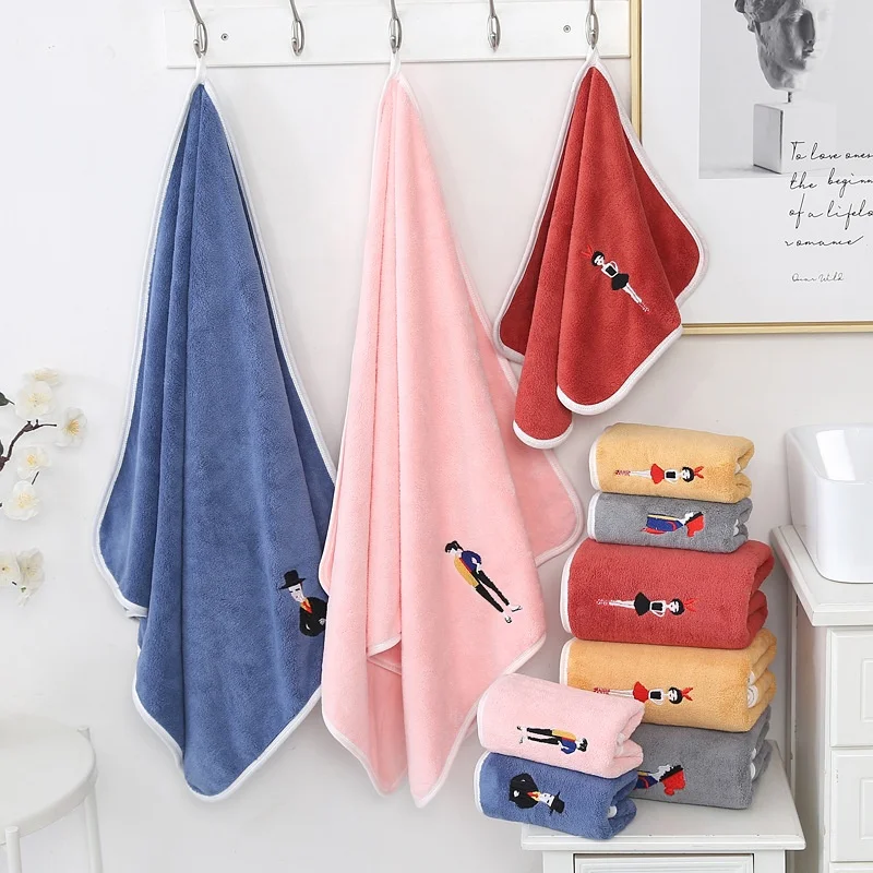 Wholesale Luxury Lace Embroidery Pattern Pure 100% Microfiber 70x140 Hilton Bath Towel Set for Baby Kids Adult