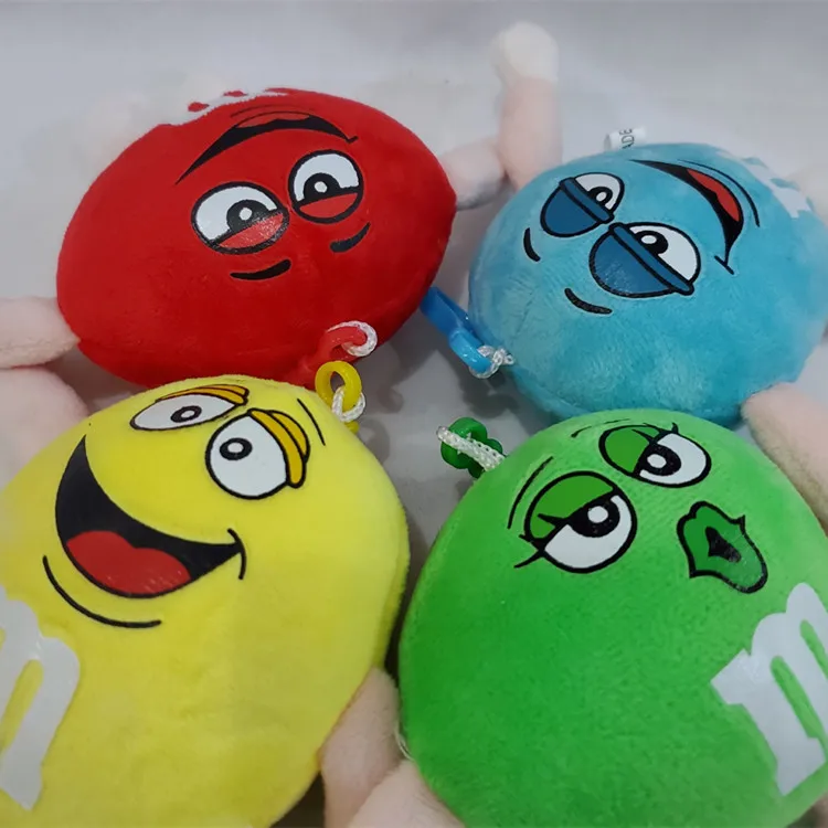 Factory Direct Sales Milk Chocolate MM Soft Toy Doll Doll Machine Pendant M Beans Key Chain Toys