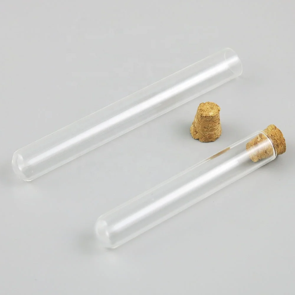 Wholesale  Clear Glass  Bottle  with Corks tubos de ensayo de vidrio Empty for Tea Gift Bottle test tube with lid