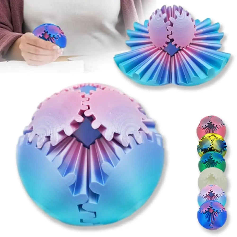 Factory Wholesale 3D Printed Gear Spin Ball Cube Anxiety Relaxing Fidget Toy