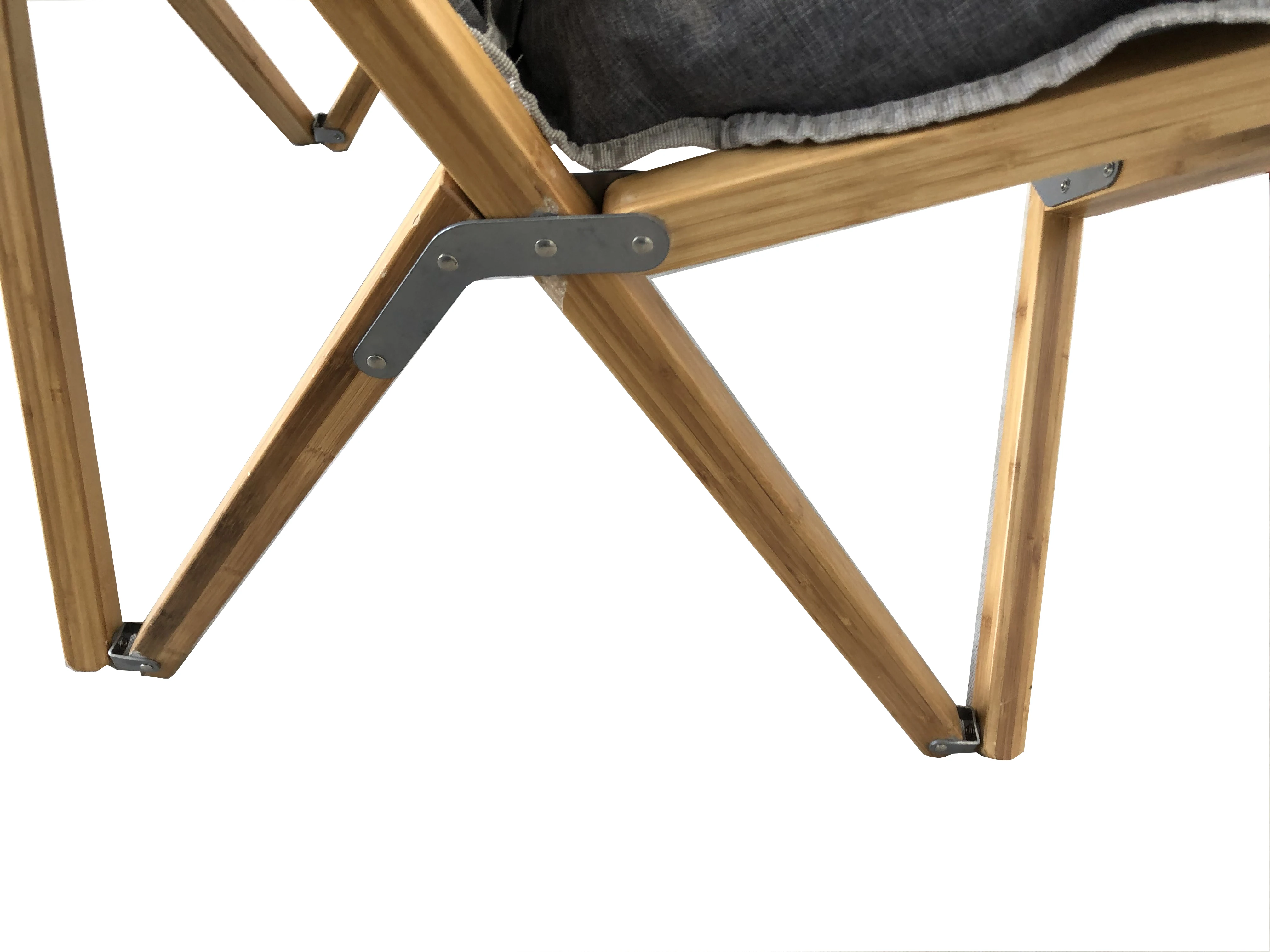 
foldable natural bamboo frame big boy sponge padded detachable cushion butterfly moon camping folding chair heavy duty fabric 