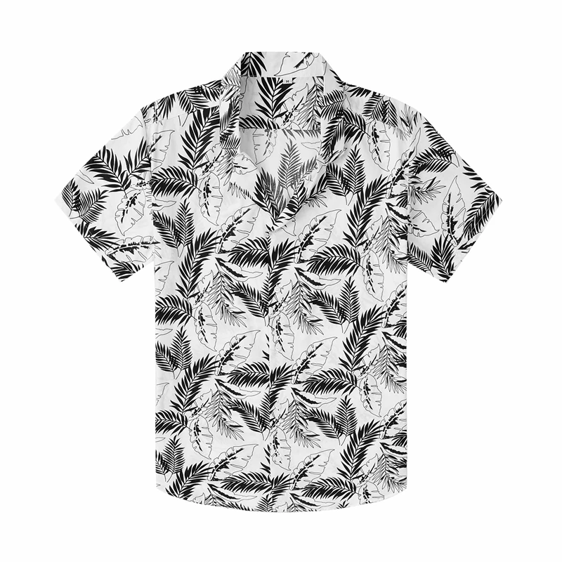 100% Cotton Casual breathable  Mens Hawaiian style Printed man Shirt