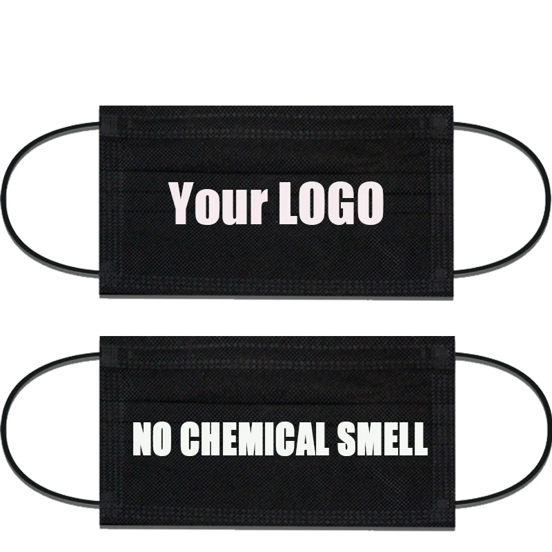 wholesale 3-layer surgical black adult  haifute disposable face mask General Medical Supplies