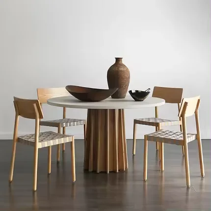 New Design Simple Handmade Living Room Luxury Furniture Dining Room Wooden Dining Table Set