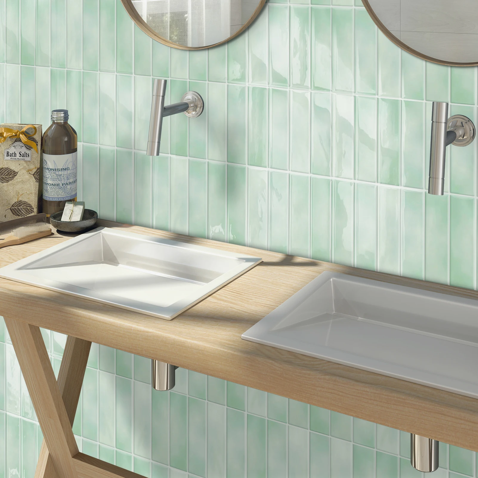 Home decoration  Green Wallpaper 3d Tiles Subway self adhesive Wall Tiles living room Kitchen Bathroom  Backsplash