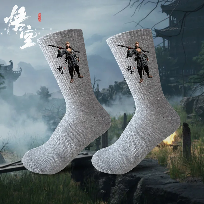 2024 New Style autumn black myth wukong socks Win Game Student crew socks for men wholesale