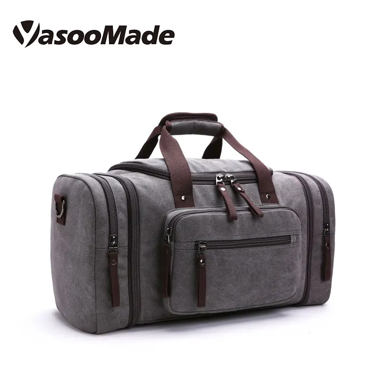 Men Weekender Overnight Bag Travel Backpack Canvas Rucksack Vintage Duffel Bag Reversible Canvas Tote Bag