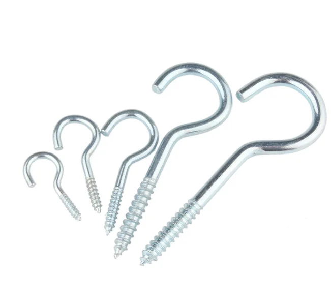China Custom Stainless Steel Zinc Hook Eye Bolt Threaded J Hook Bolt Wall Hook Screw